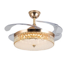 Modern Golden Crystal Ceiling Fan Light Chandelier Fan Lighting